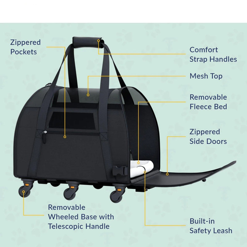Chariot de transport Katziela avec support amovible pour animaux de compagnie Angrist