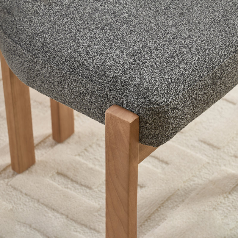 Ensemble de 2 chaises de salle à manger en bois, chaise de salle à manger rembourrée en tissu moderne, chaise de salle à manger de style maison de campagne
