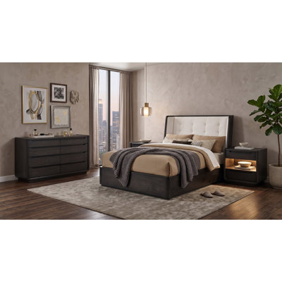 Ensemble de chambre à coucher grand lit 4 pièces Lawson