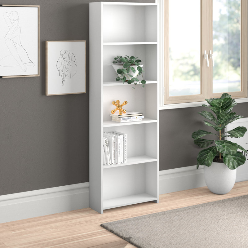 Clea 169cm H x 56cm W Standard Bookcase, White