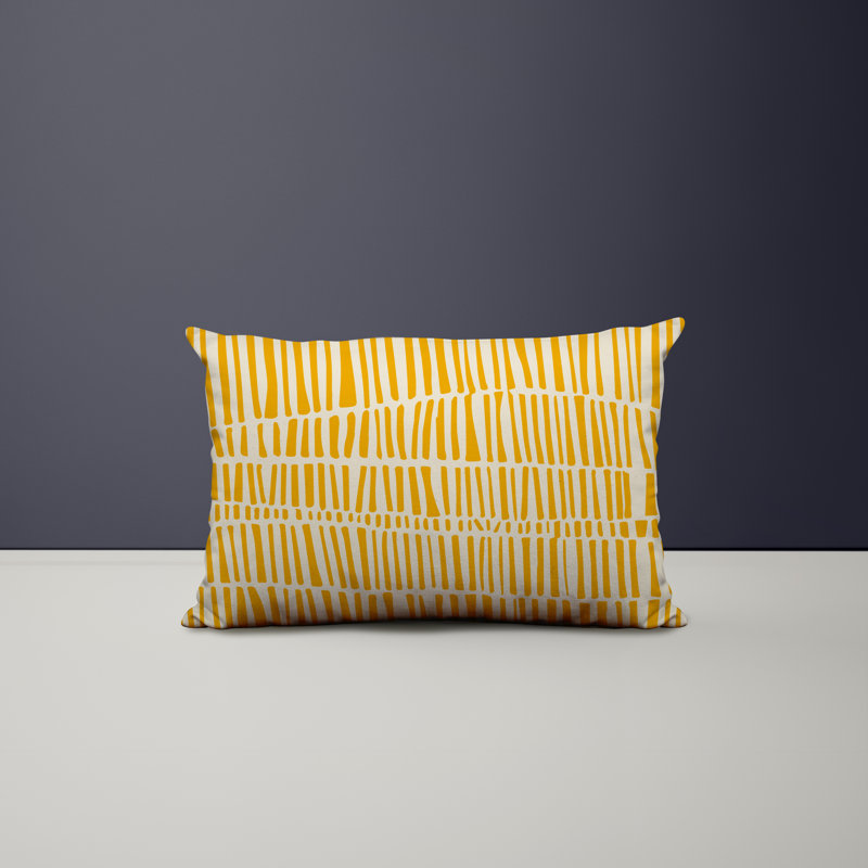 Housse et insert de coussin rectangulaire intérieur / extérieur en mélange de polyester / polyester Ikom, Jaune