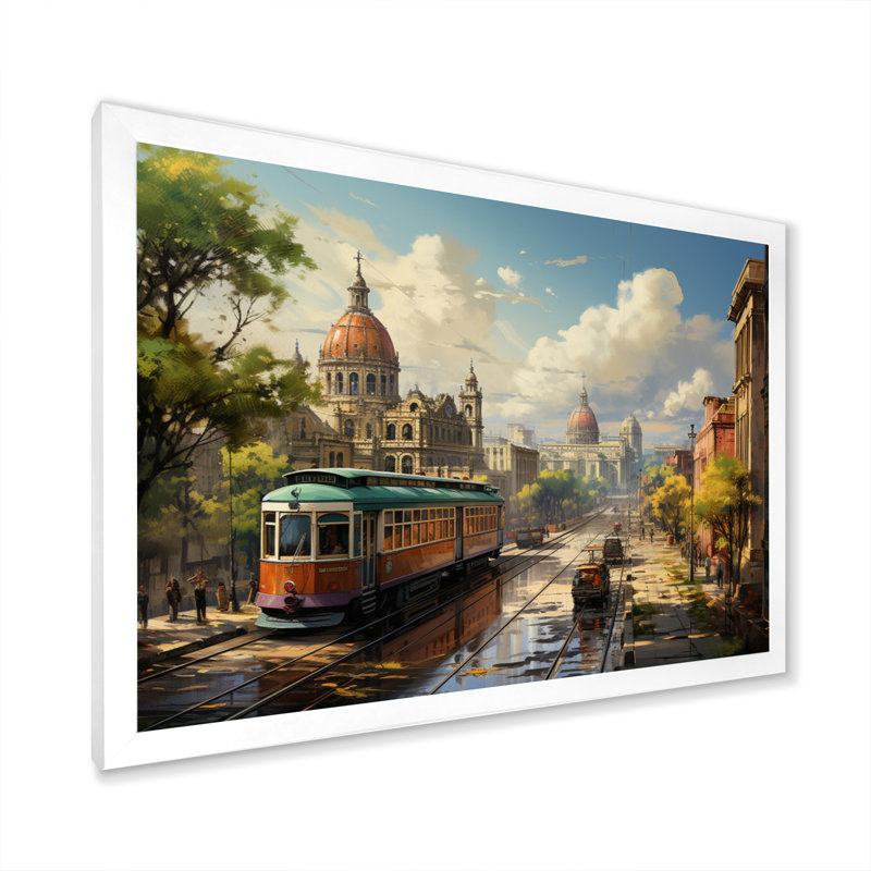 «Mexico City Vibrant Vistas II», reproduction d'art sur toile, H 12 po x l 20 po x P 1 po, Cadre photo blanc