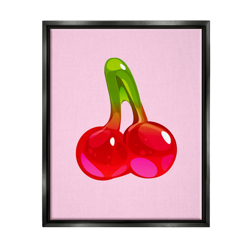 «Cherry Gummy Candy», impression encadrée sur bois, Cadre flottant noir de jais, H 21 po x l 17 po x P 1,7 po