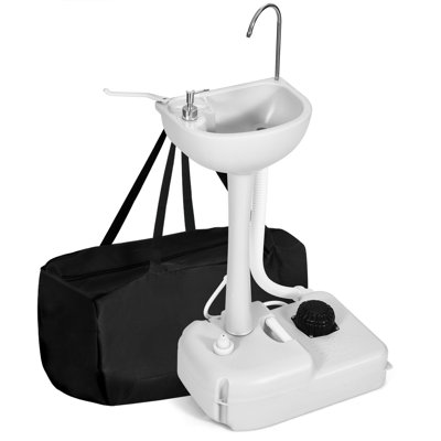 13'' L x 12.6'' W Gray Portable Handwash Station with Faucet