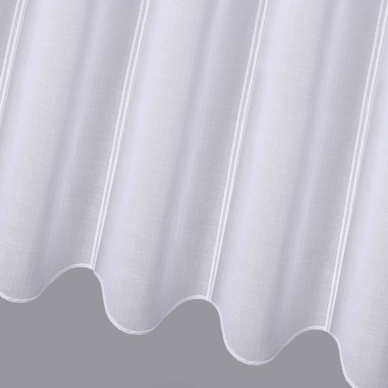 Seka Solid Colour Scalloped Cafe Curtain, 90cm H x 100cm W