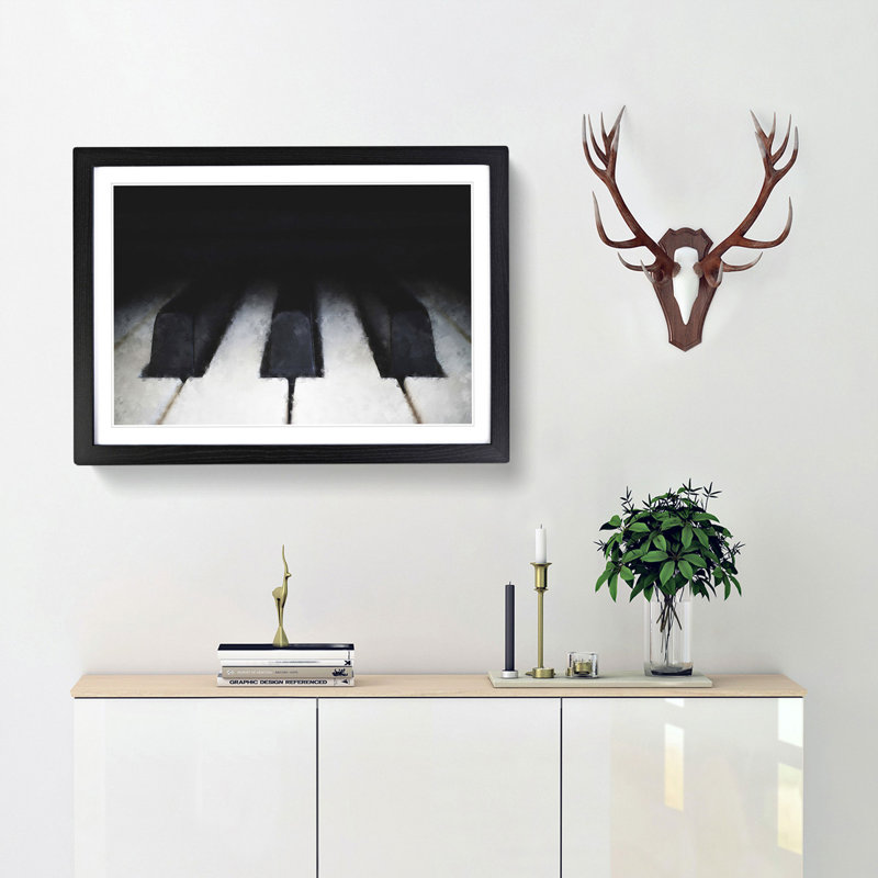 Keys of the Piano - Picture Frame Painting Print, 33cm H x 45cm W x 2cm D, Black Framed
