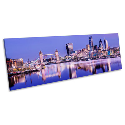 London City Skyline - Wrapped Canvas Panoramic Print