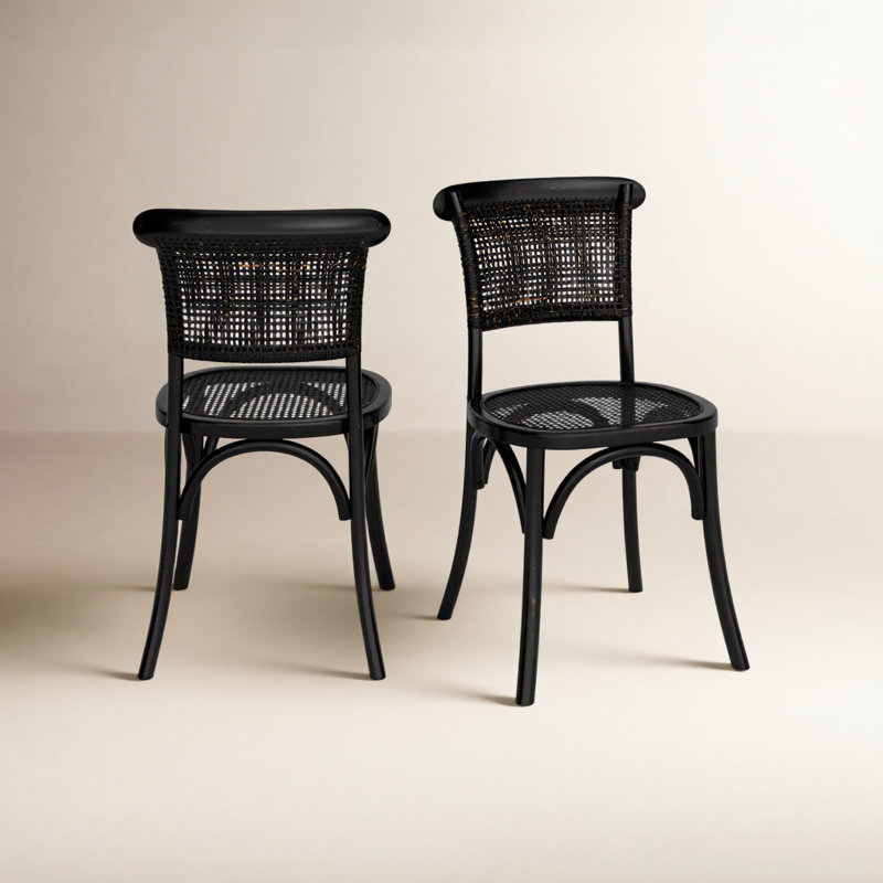 Dain Cane Side Chair, Black