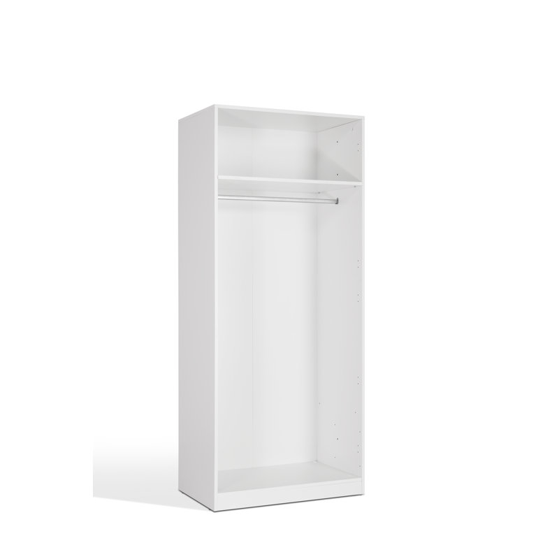 Dufferin 2 Door Solid Wood Wardrobe, White/Oak