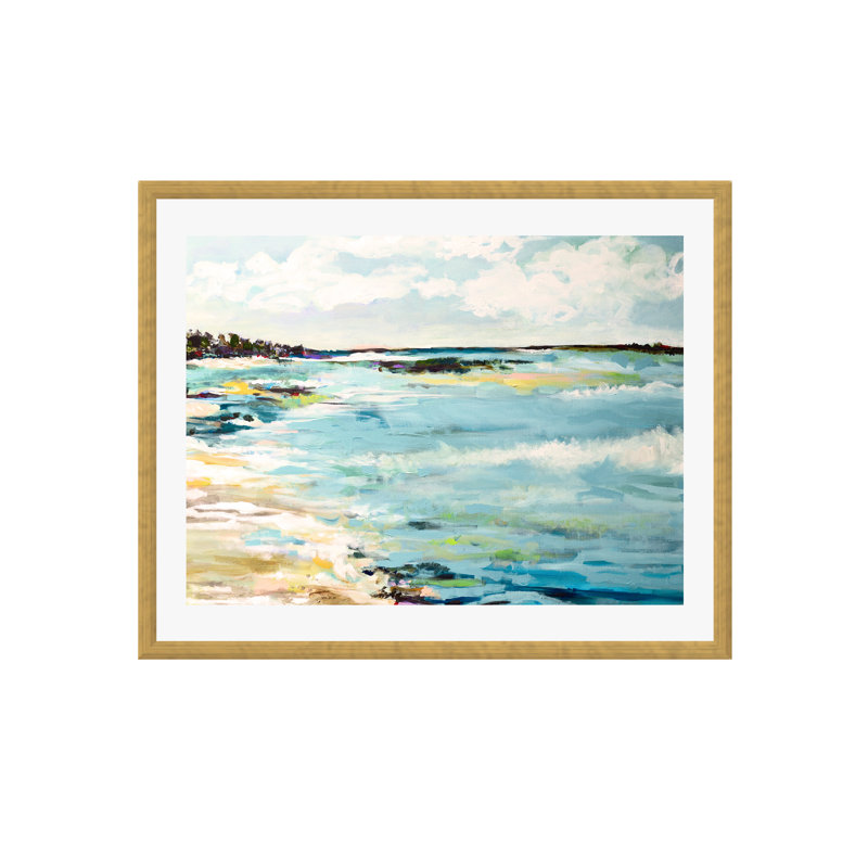 Beach Surf III by Karen Fields, 24"H x 36"W, Gold