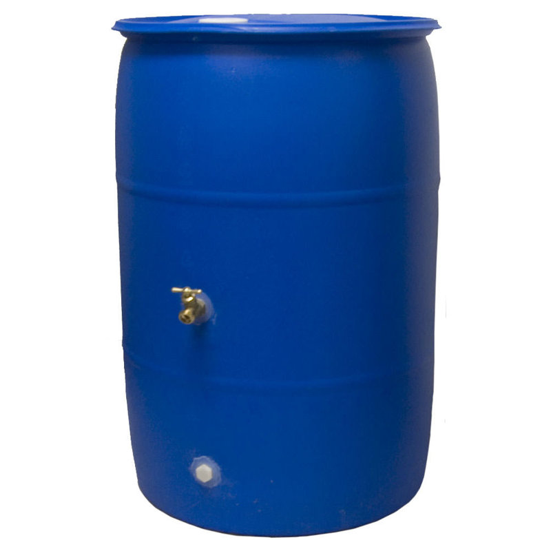 Good Ideas 55 Gallons Plastic Drainable Rain Barrel