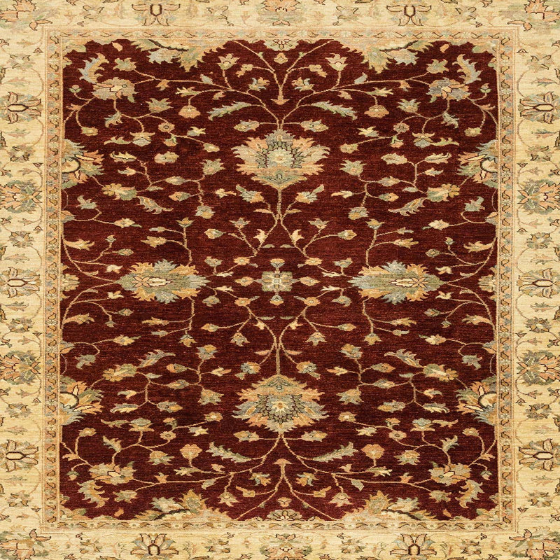 Tapis décoratif multicolore à motif abstrait, Carré 4 pi
