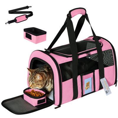 Cat Carrier, Dog Pet Carrier Airline Approved For Cat, Small Dogs, Kitten, Carriers Medium Cats Under 15Lb, Collapsible Soft Sided TSA Travel Carrier- -  Tucker Murphy Petâ¢, 315F4FB463E34B479A5910BD6C661B64