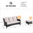 Guillen 3 - Person Patio Conversation Set with Cushions-93762965-93762967