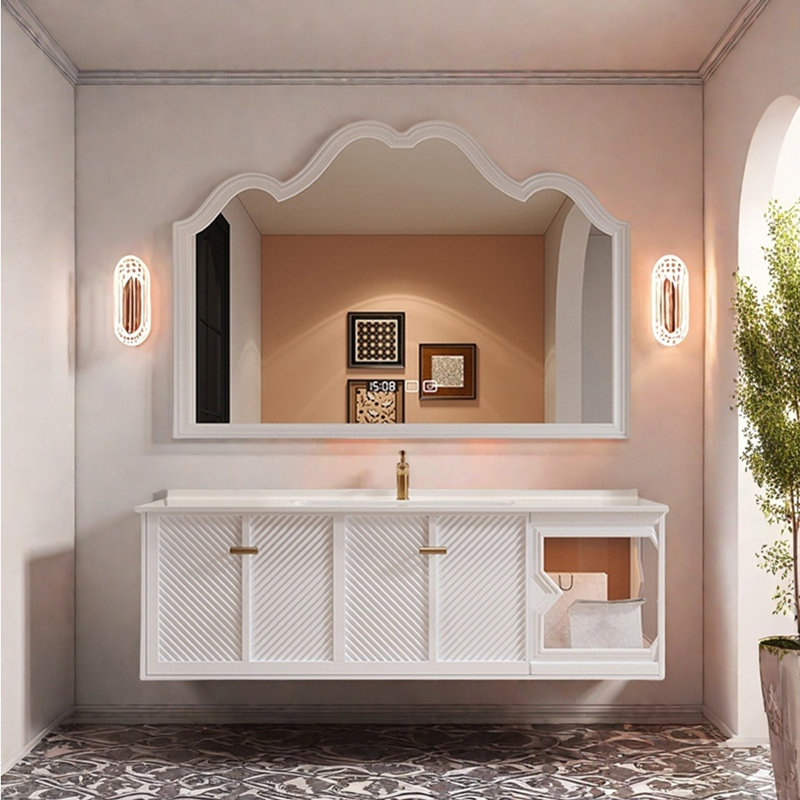 Armoire de salle de bain rétro de luxe à lumière française