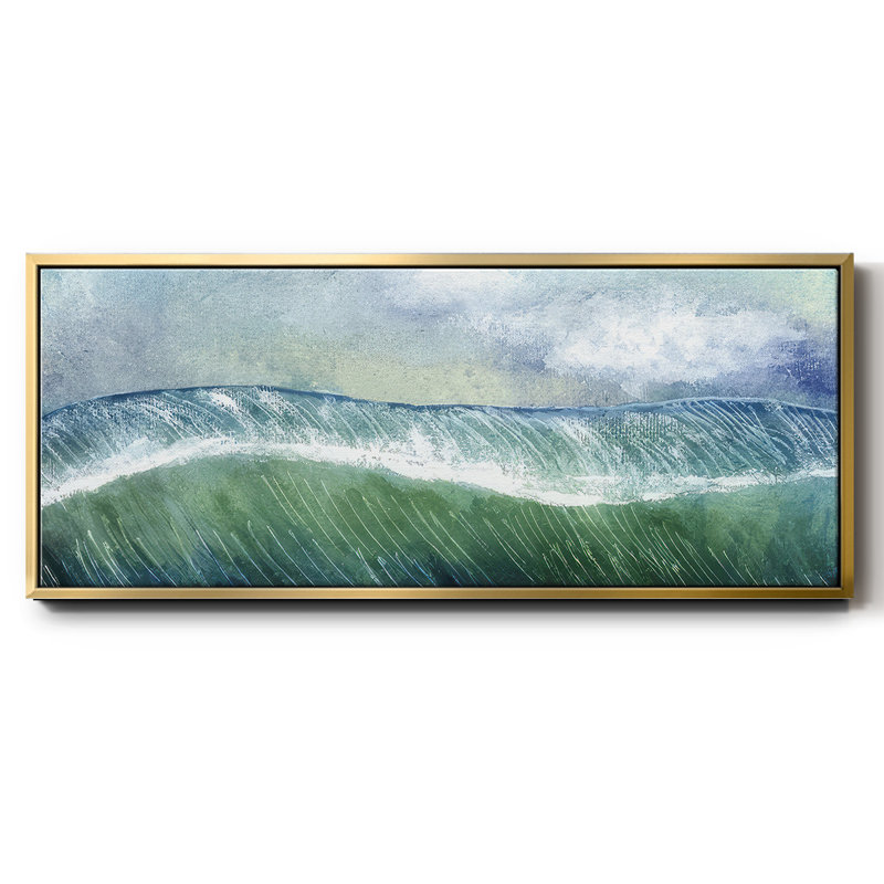 Crashing  Wave I- Framed Canvas, 24" H x 60" W