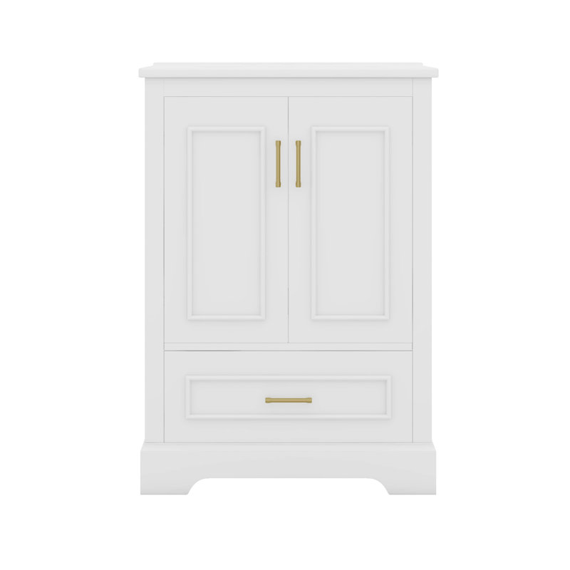 Meuble-lavabo 24 po avec lavabo, 1 tiroir divisé et 2 portes à fermeture douce avec double tablette sur la porte