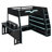 Full Size Wood Loft Bed with Desk, Adjustable Table, Storage Shelves, RGB LED Light, Space-Saving Loft Bed Frame, Cloud Blue-434342467