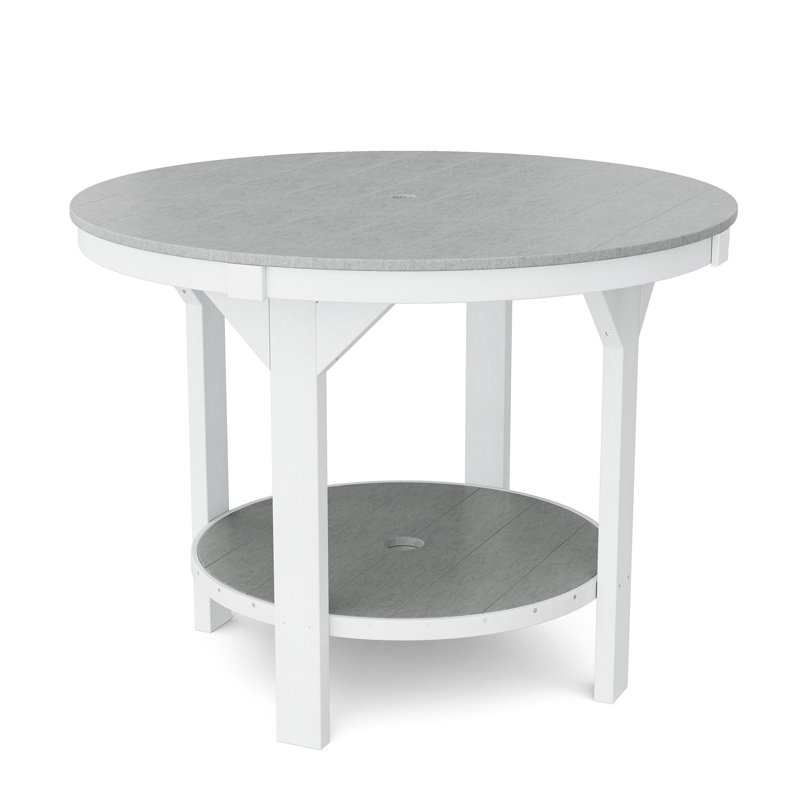 Heritage 48" Pub Table, Light Gray/White