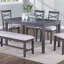 Table de salle à manger moderne 6 pièces avec 4 chaises d'appoint et un banc