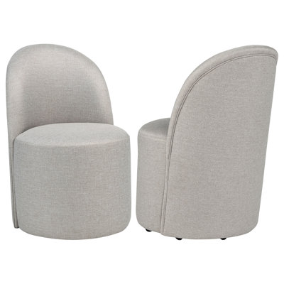 Aubrey Upholstered Barrel Dining Side Chair Beige