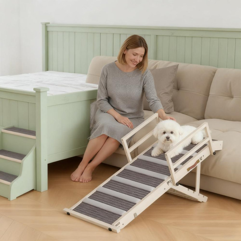 Escaliers / marches pliables pour animaux de compagnie avec rails latéraux, rampe pour chien pour lits hauts, canapés et véhicules