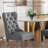 High-End Tufted Dining Chair Set, Velvet Upholstery With Nailhead Trim And Back Pull Ring, Solid Wood Legs-510191766-510191850