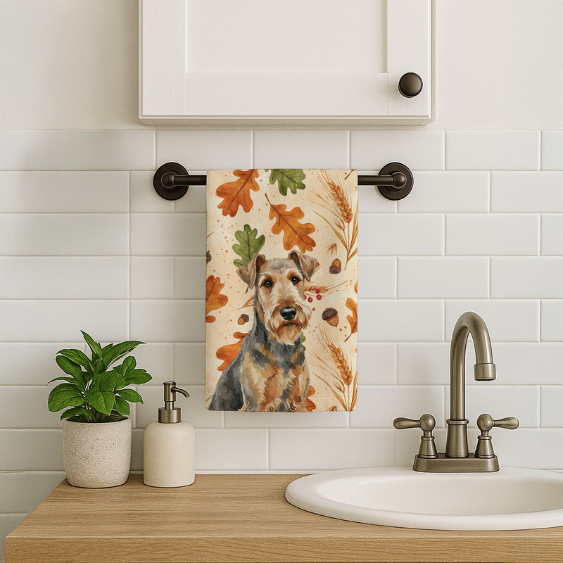 Serviette de cuisine gried Airedale Terrier Heirloom, Griuse Airedale Terrier