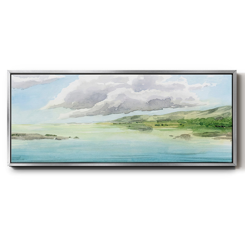 Clear Lagoon I- Framed Canvas, 20" H x 50" W