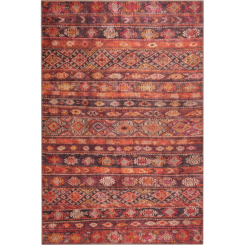 Tapis décoratif rouge Soul Soul, Rectangle 4 pi 8 po x 6 pi 3 po