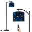 Lampe sur pied à arc avec abat-jour réglable Golden Stars Blue Galaxy