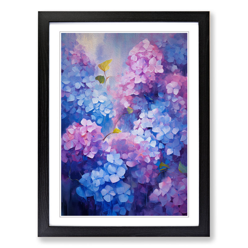 Hydrangea Modern - Framed Print, Black Framed, 46cm H x 34cm W x 2cm D