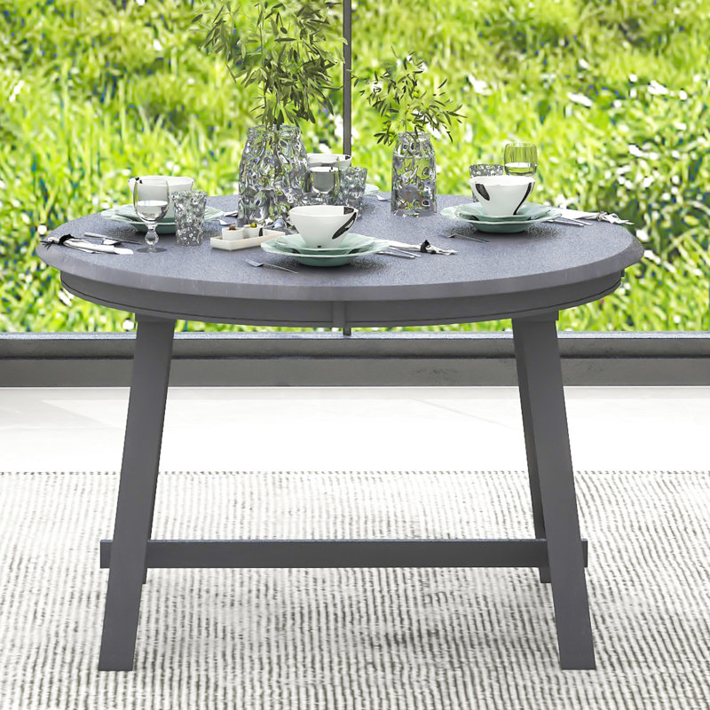 Table de salle à manger extensible de style moderne - gris, gris rond et robuste