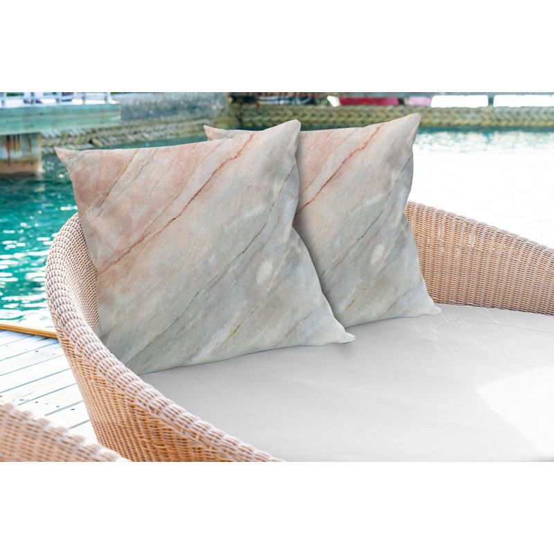 Housse de coussin carré à rayures authentique onyx Marble, 16 po x 1 po