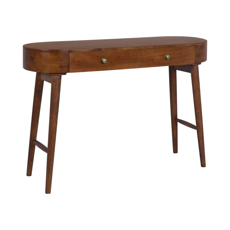 Bureau d'écriture Oblong Mid-Century 45 po, naturel , Marron clair
