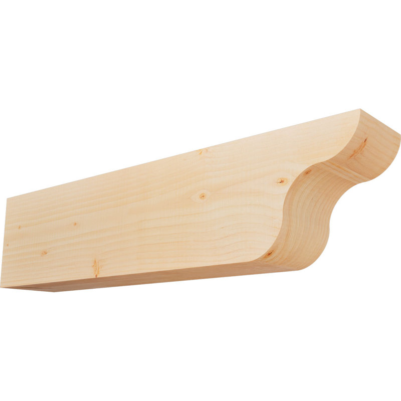 Queue de chevron lisse Carmel, Douglas, 8"H x 5 1/2"W x 32"L