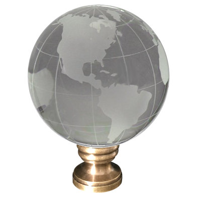 Frosted Crystal Globe Earth Lamp Finial