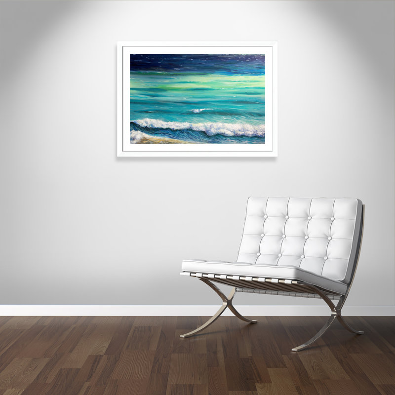 «Rolling Waves», reproduction encadrée, Blanc mat, H 31 po x l 43 po x P 1,25 po