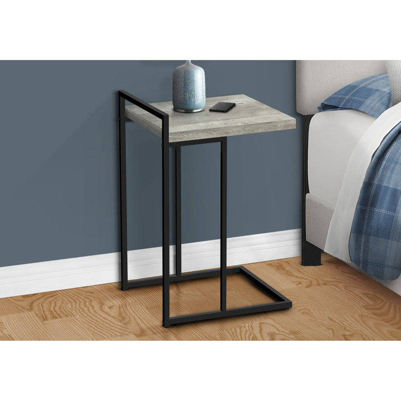 Table de couture de chambre à coucher -, stratifié gris, charge en métal noir robuste pour l'électronique