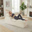 Chaise longue en velours S-Curve, beige-918982953