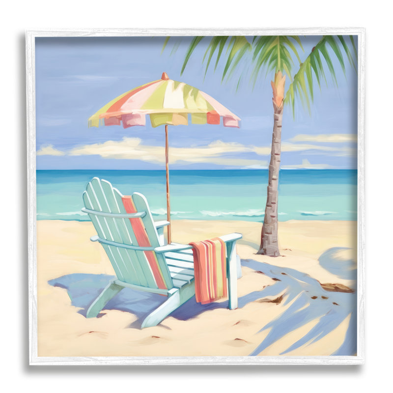 Estampe numérique pastel relaxante encadrée par Irena Orlov, Giclée encadrée blanc bord de mer, H 17 po x l 17 po x P 1,5 po