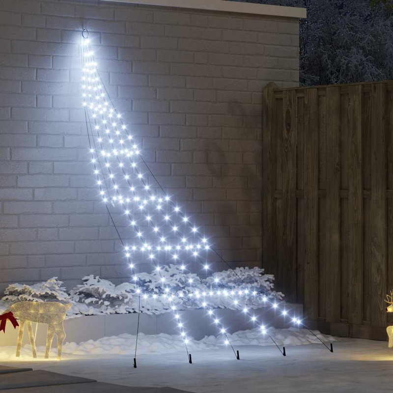  LED Christmas Tree with Ground Spikes 300 cm Metal, Cool White