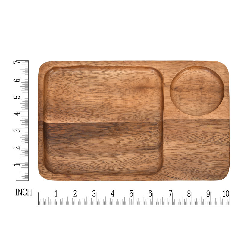 Union Rustic Alfreeda Wood Divided Serving Dish