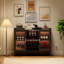 Meuble-bar à vin industriel avec éclairage DEL et rangement pour le vin
