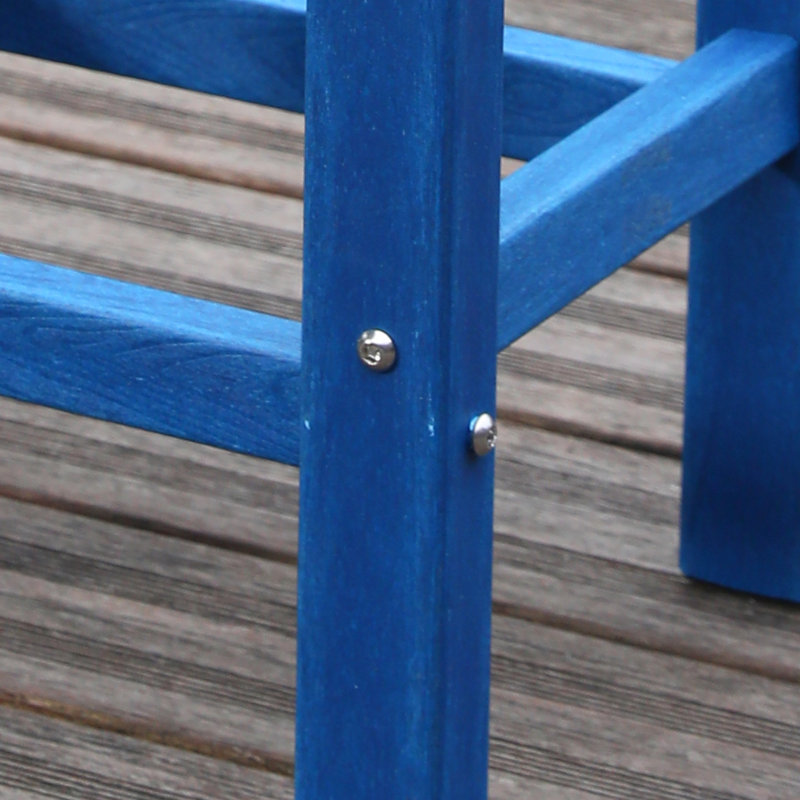 Ensembles de table de salle à manger durables en PEHD de style Adirondack pour l'extérieur, bleu lac