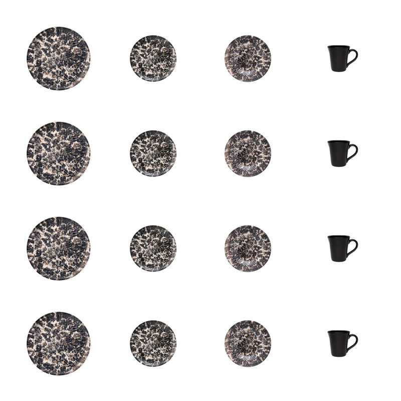 Oxford Unni Stoneware Dinnerware Set 16 Piece - Service for 4