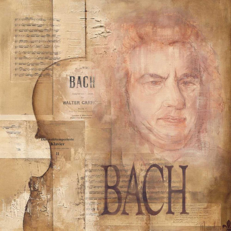 Toile tendue grise Canora Gray Oudkerk, Marie, Louise, art: A hommage to Bach, H 15 po x l 15 po