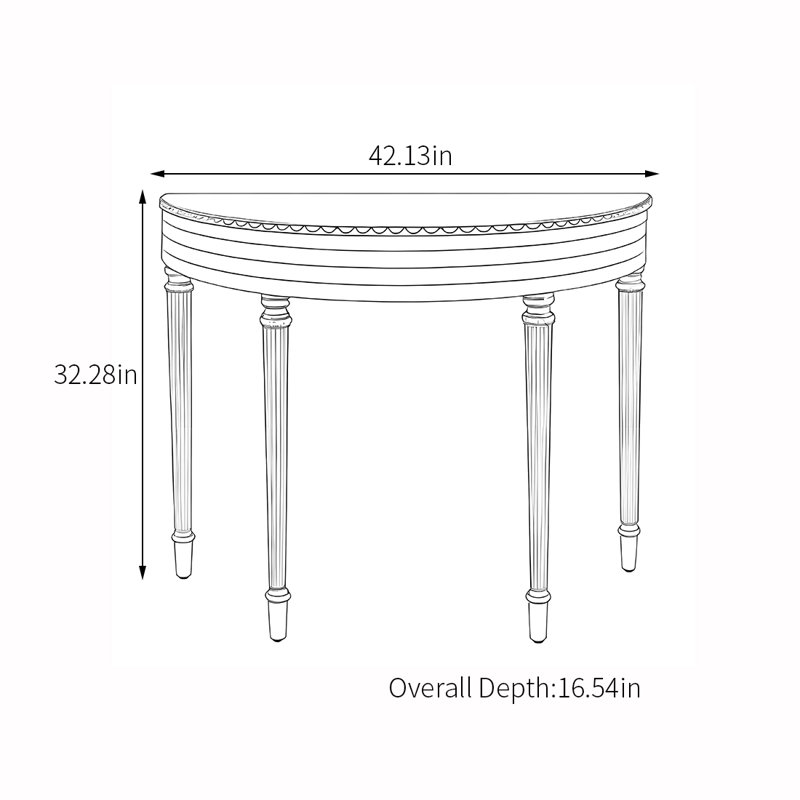 Console simple semi-circulaire, Noir