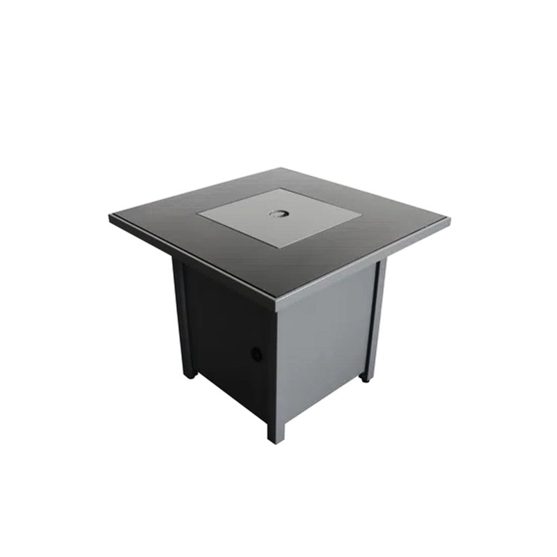 30'' W 25'' H Outdoor Steel Fire Pit Table With Expandable Lid, 40000 Output, 8-Hour Burn Time, Push-Button Ignition, Gray Look X Open 8 Hours Burning,