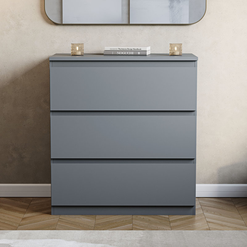 Cunha 70cm W 3 - Drawer Chest of Drawers, Grey